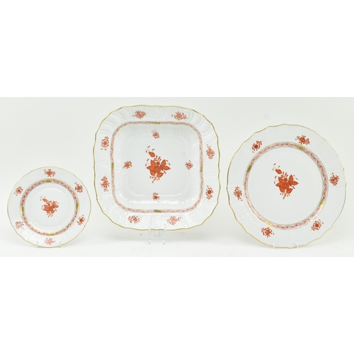 150 - Herend, Hungary. A collection of Herend hand painted fine bone china porcelain Orange Apponyi 'Chine... 