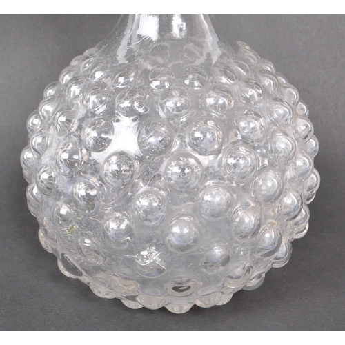 169 - A late 19th century Victorian hobnail blown glass decanter. The decanter hand-blown with clear bulb ... 