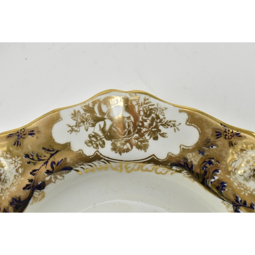 195 - Hammersley - a late 19th century Victorian cobalt and gilt china part dinner service. The service fe... 