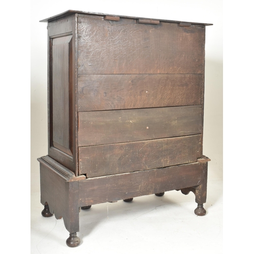 263 - A late 17th century oak chest of drawers on stand / tallboy. The chest having a rectangular flared t... 