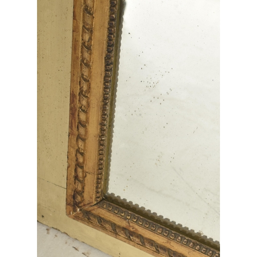 266 - A French Louis XVI style 19th century gilt painted wood Trumeau overmantel wall mirror. The mirror o... 