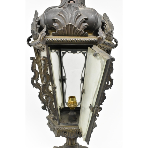 269 - A Venetian Italian brass & glass converted lantern light lamp. The lantern light converted into ... 