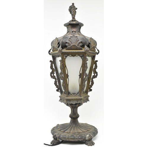 269 - A Venetian Italian brass & glass converted lantern light lamp. The lantern light converted into ... 