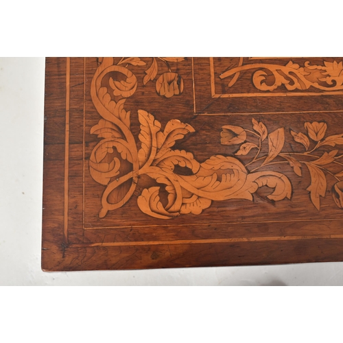 270 - A Dutch 18th century marquetry & rosewood inlaid library writing table desk. The table having a ... 