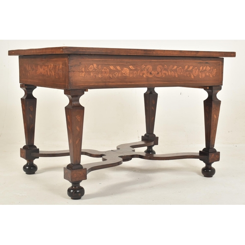 270 - A Dutch 18th century marquetry & rosewood inlaid library writing table desk. The table having a ... 