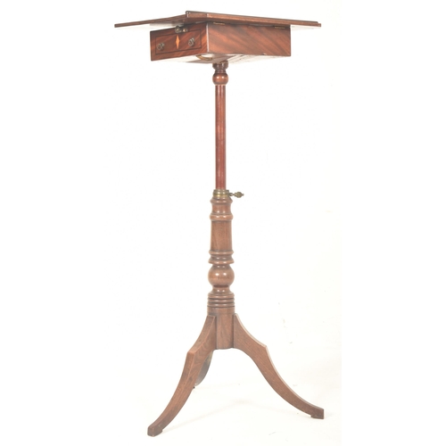 277 - A Victorian 19th century mahogany articulated top pedestal reading / lectern music stand. The stand ... 