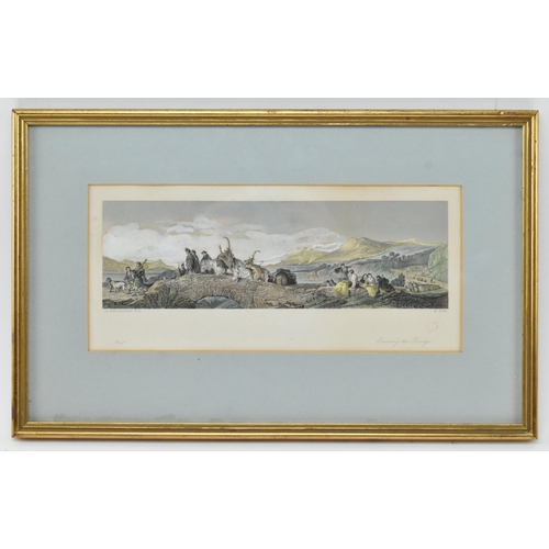 282 - After Edwin Landseer (1802-1873) - Crossing the Bridge - a 19th century Victorian hand coloured proo... 