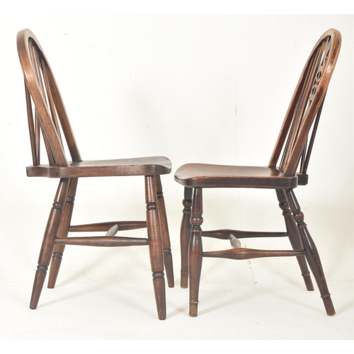 298 - A near set of six Victorian 19th century & later oak Windsor stick-back & wheel-back dining ... 