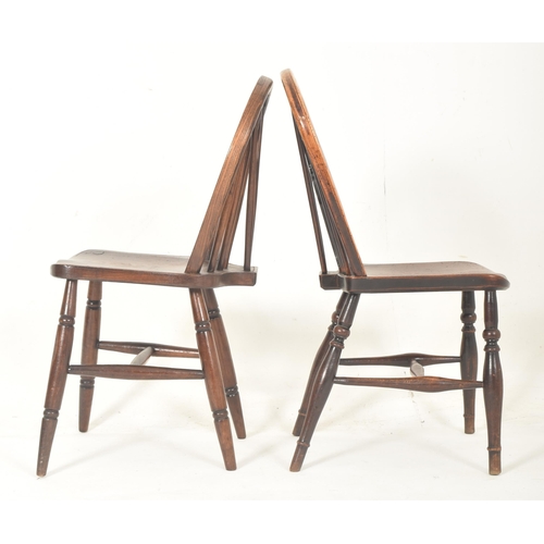 298 - A near set of six Victorian 19th century & later oak Windsor stick-back & wheel-back dining ... 