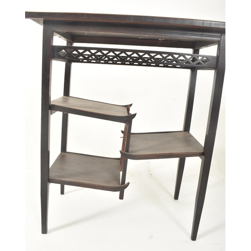 299 - Manner of E. W. Godwin - An Aesthetic Movement ebonised wood & lattice work side occasional coff... 