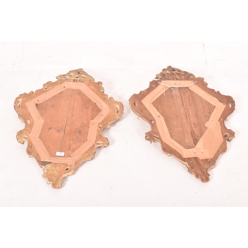 325 - A pair of Venetian Italian 19th century acid etched Ladies & Gentleman's wall hanging mirrors. E... 