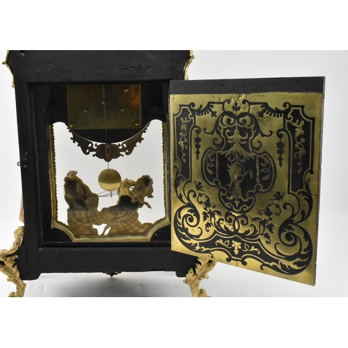 327 - A Louis XV 18th century ormolu-mounted, brass-inlaid, tortoiseshell and boulle marquetry bracket man... 