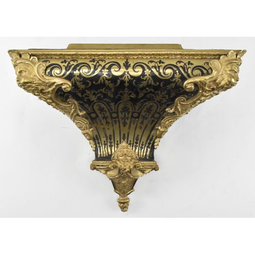 327 - A Louis XV 18th century ormolu-mounted, brass-inlaid, tortoiseshell and boulle marquetry bracket man... 