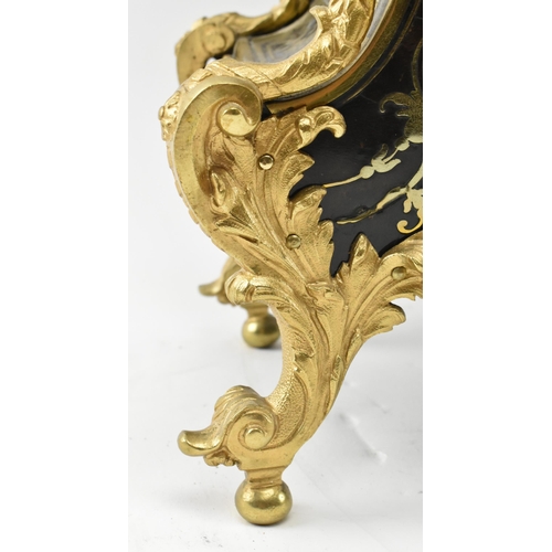 327 - A Louis XV 18th century ormolu-mounted, brass-inlaid, tortoiseshell and boulle marquetry bracket man... 