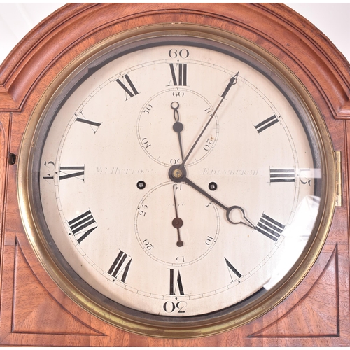 330 - W. Hutton, Edinburgh - A George III early 19th century flame mahogany cased eight-day movement doubl... 