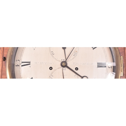 330 - W. Hutton, Edinburgh - A George III early 19th century flame mahogany cased eight-day movement doubl... 