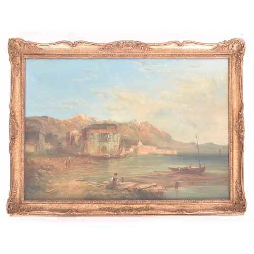 331 - Alfred Pollentine (British, 1836-1890) - Untitled Italian Coastline - A 19th century oil on canvas I... 