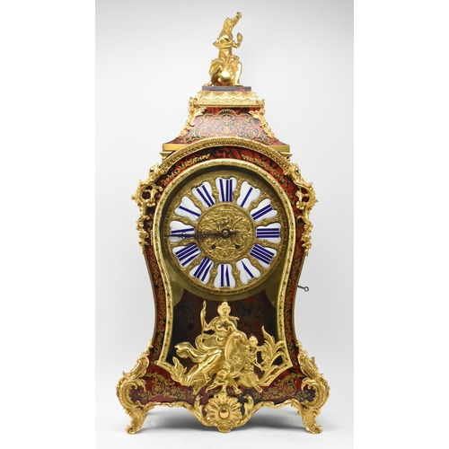 338 - A large Louis XV inspired 19th century circa 1880s Japy Freres, Paris ormolu-mounted, brass-inlaid, ... 