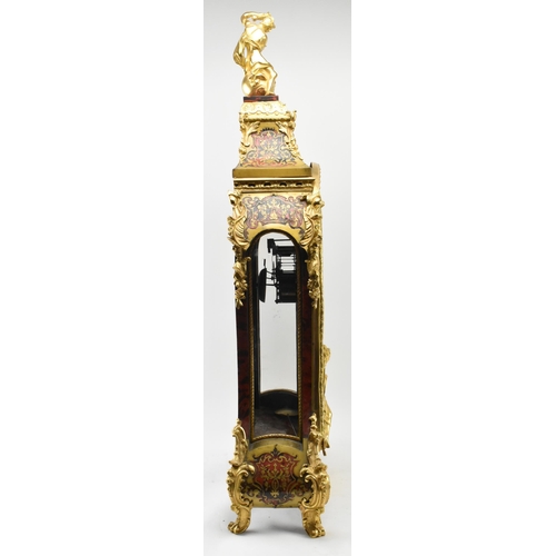 338 - A large Louis XV inspired 19th century circa 1880s Japy Freres, Paris ormolu-mounted, brass-inlaid, ... 