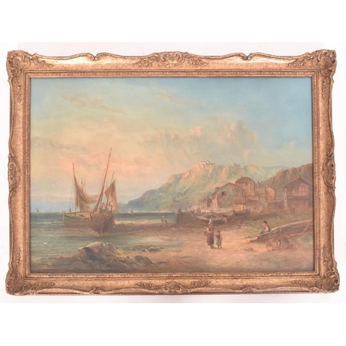 351 - Alfred Pollentine (British, 1836-1890) - Untitled Italian Coastline - A 19th century oil on canvas I... 