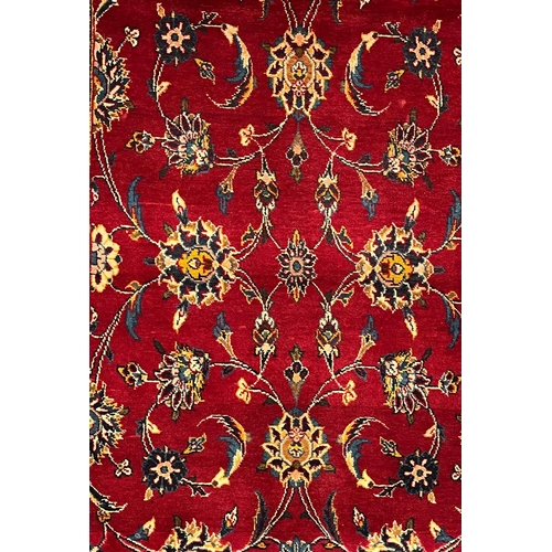 358 - A 20th century Central Persian Islamic Kashan floor carpet runner rug. The runner having a central r... 