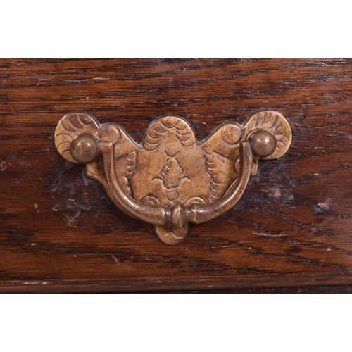 361 - A 17th century Welsh oak coffer / mule chest. The coffer having a rectangular chamfered edge top ove... 