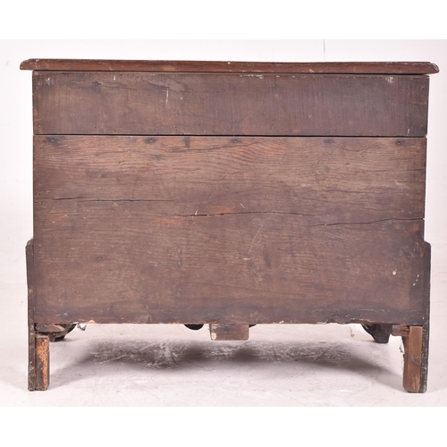 361 - A 17th century Welsh oak coffer / mule chest. The coffer having a rectangular chamfered edge top ove... 