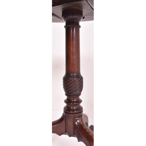 372 - A George III Sheraton 18th century mahogany and satinwood inlaid tilt top tripod table. The table ha... 