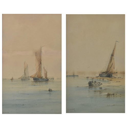 381 - Richmond Markes (act.1890-1920) - A pair of 19th century watercolour paintings. Each painting depict... 