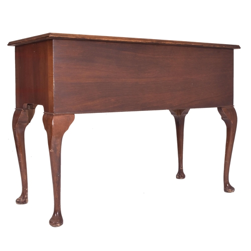 392 - A George III 19th century burr walnut crossbanded kneehole writing desk table. The desk with rectang... 