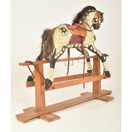 394 - Believed Harrods Knightsbridge - A Victorian late 19th century dappled grey rocking horse on stand. ... 