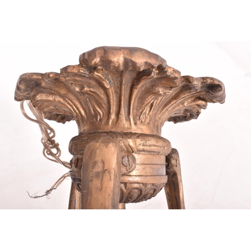 417 - A large Italian inspired Baroque style cast iron six arm chandelier ceiling light. The chandelier ha... 