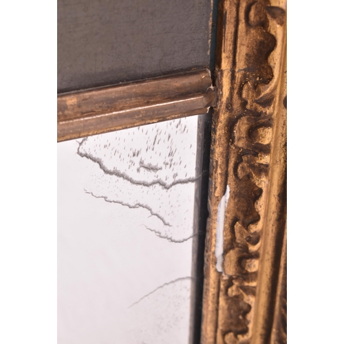 421 - A French 19th century gilt gesso & wood hand painted Trumeau wall mirror. The mirror having a ca... 