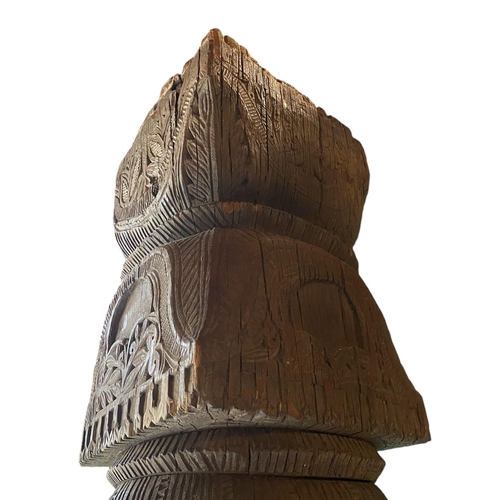 431 - A very large and impressive hand carved wood architectural pillar column of believed North African i... 