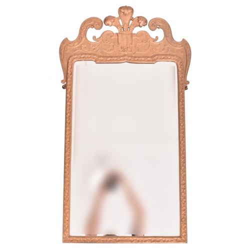 447 - An early 19th century French Empire giltwood overmantle wall mirror. The mirror featuring central fl... 