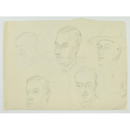 467 - Attributed to Sir Alfred James Munnings (1878-1959) - Seated Gent (trainer) - A pencil on paper sket... 