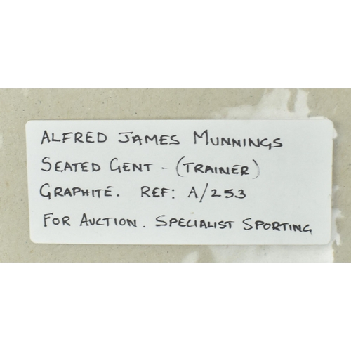 467 - Attributed to Sir Alfred James Munnings (1878-1959) - Seated Gent (trainer) - A pencil on paper sket... 