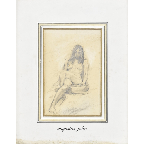 479 - Attributed to Augustus Edwin John OM RA (Welsh, 187-1961) - A pencil on paper sketch life-drawing of... 