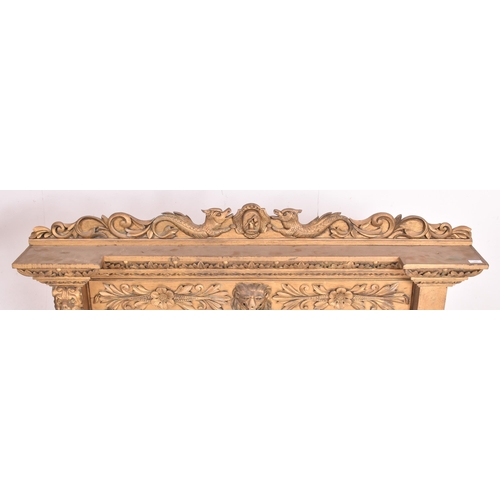 482 - A Regency Revival giltwood triptych overmantel wall mirror. The mirror having a pediment atop with p... 