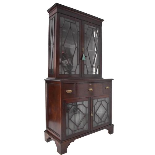 491 - A George III early 19th century mahogany & glazed library bookcase cabinet. The bookcase having ... 