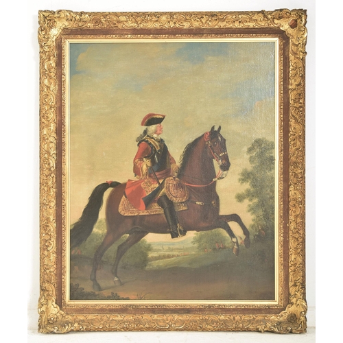 500 - Circle of David Morier (Anglo-Swiss, 1705-1770) - Believed Equestrian portrait of King George II - A... 