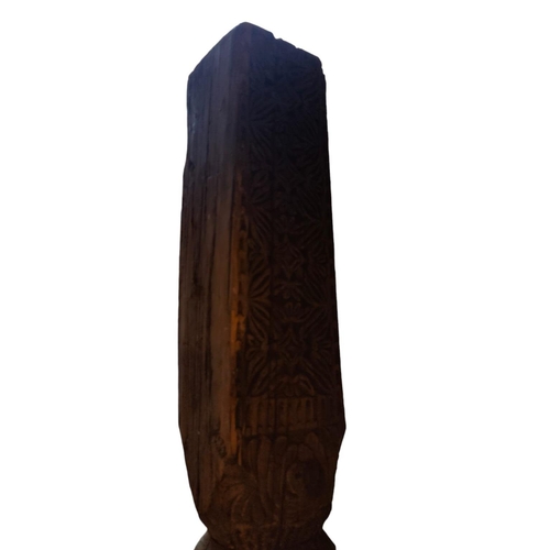 509 - Architectural salvage - Three hand carved wood architectural pillars columns of believed North Afric... 