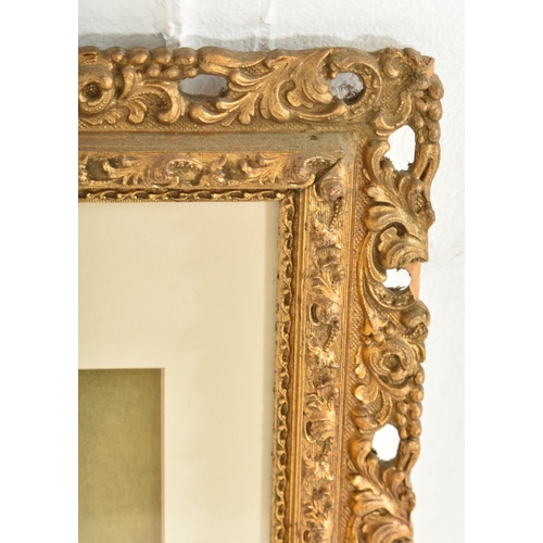 568 - A believed Spanish 19th century gilt wood foliate picture / painting frame. The frame intricately ca... 