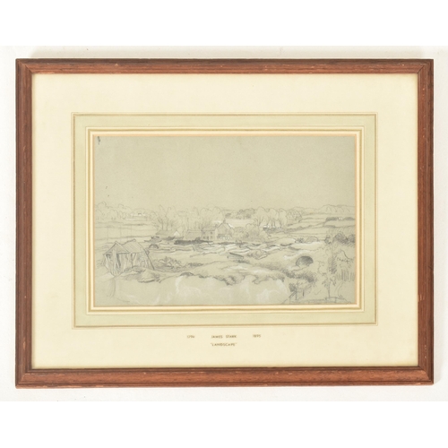 573 - James Stark (British, 1794-1859) - Landscape - A 19th century graphite pencil & white chalk on p... 