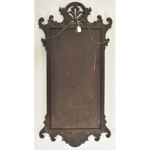 586 - A Regency early 19th century mahogany & inlaid pier wall hanging mirror. The mirror having a scr... 