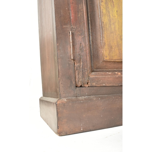 594 - A 19th century Indian stained teak housekeeper / kitchen cupboard. The cupboard having a two full le... 