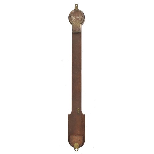 427 - A George III 18th century M. Pillischer of London stick wall barometer. The barometer in oak case wi... 