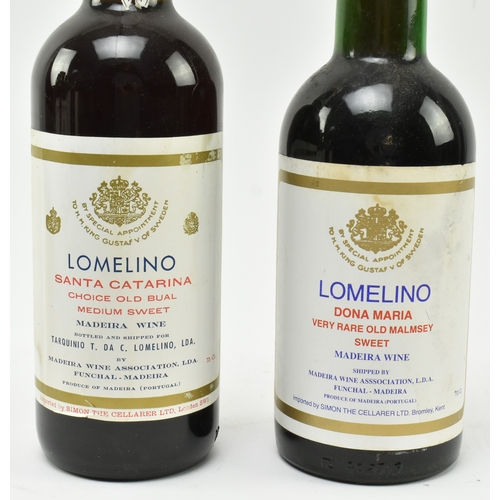 200 - Two Lomelino Madeira sweet wine bottles. To include a Lomelino Dona Maria very rare old Malmsey Swee... 