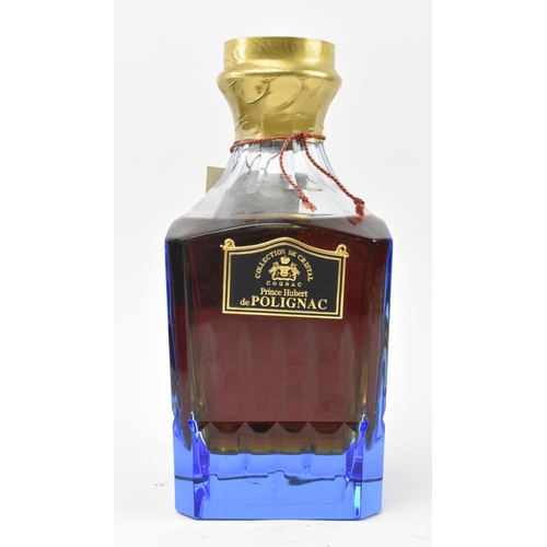 201 - A vintage circa 1990s Prince Hubert de Polignac Cognac fine champagne in Crystal Sevres blue crystal... 