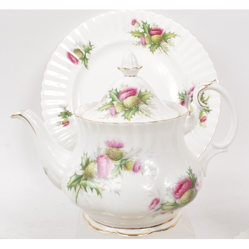 1 - Royal Albert - Highland Thistle - A collection of vintage 1960s bone china tea service pieces. To in... 